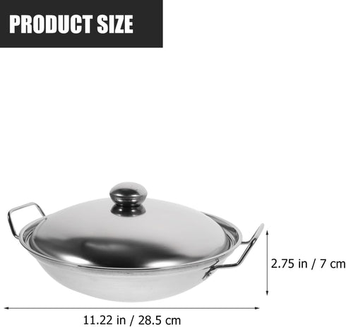 1 Set Stainless Steel Pot Cooking Pot Kitchen Cookware Dry Pot with Lid Cooking Tool Household Hot Pot Alcohol Stove Pan Stainless Steel Dry Pot D...