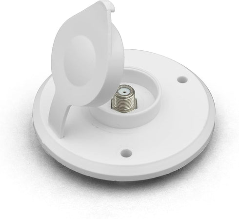 THETFORD RV Camper Coaxial Antenna/Cable TV Plate Large Jack Cover Polar White PN 94320...