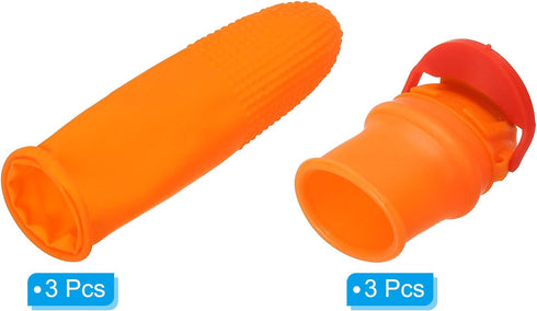 PATIKIL Small Silicone Thumb Knife Kit, 3Pcs Harvesting Plant Knife with 3Pcs Silicone Finger Sleeve Gardening Trim Tool for Picking Fruit Vegetab...