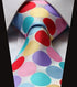 Intrepid Handmade, Executive Wardrobe Accessory, Pink Red Purple Polka Dot 3.4" Silk Classic Jacquard Tie, Men's Necktie in Pristine gift box...
