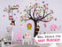 DEKOSH Pink Jungle Baby Nursery Wall Decal Peel & Stick Colorful Owl Giraffe Lion Animal Wall Stickers for Kids Room...