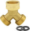 Hooshing Garden Hose Splitter 2 Way Heavy Duty Brass 3/4" GHT Hose Y Swivel Splitter Connector with Washers for Outdoor Faucet Hose...