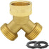 Hooshing Garden Hose Splitter 2 Way Heavy Duty Brass 3/4" GHT Hose Y Swivel Splitter Connector with Washers for Outdoor Faucet Hose...