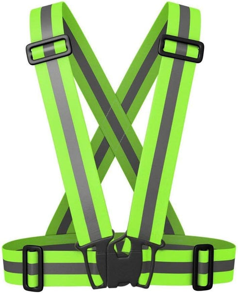 Reflective Vest Running Gear - Safety Reflector Strap Bands - High Visibility Elastic Adjustable Motorcycle Walking Reflective Vest for Men and Wo...
