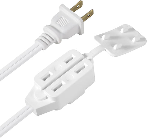 ETL Certified 2-Pack SPT2 16AWG 2 Prong Power Extension Cord, 13 Amp 1625 Watts, VSEER Polarized 3 Outlets with Safety Cap Protect for Home Office...