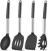4Pcs Spatula, Silicone Spatula Turner Slotted Spatula Set Spoon, Spatulas Silicone Heat Resistant Wok Rubber Spatulas for Nonstick Cookware, Silic...
