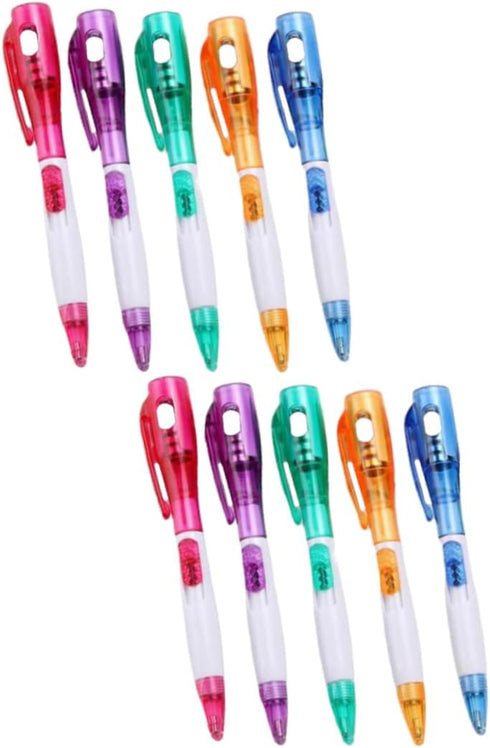 Ciieeo 10pcs Black Pens Ballpoint Fountain Pen Ink Black Gel Pens Ink Pen Flashlight Pen Flashlight Pens Ballpoint Ball-point Pen with Light Ballp...