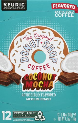 The Original Donut Shop Coffee,medium roast pods Coconut Mocha, 4.1 Ounce, 12 Count...