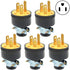 WMYCONGCONG 5 PCS 3-Wire Male Extension Cord Replacement Electrical Plugs End...