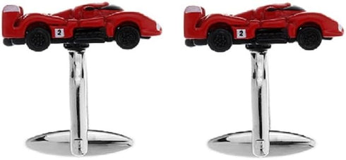 Race Car Auto Racing Race Le Mans F1 Red Formula One Pair Cufflinks in a Presentation Gift Box & Polishing Cloth...