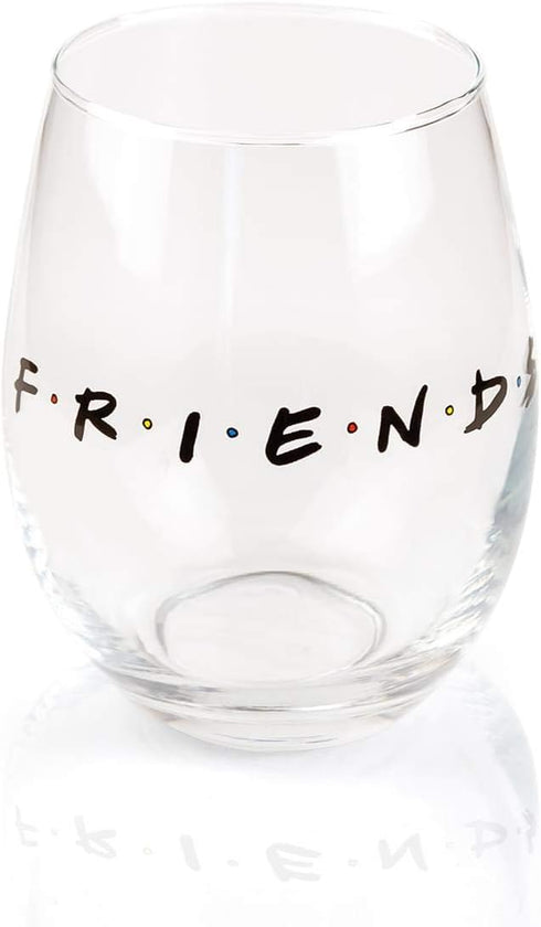 Silver Buffalo Friends Doodle Logo Stemless Wine Glass, 20 Ounces...