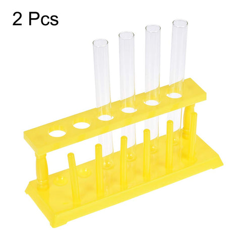 uxcell Test Tube Holder Rack 6 Wells 6 Pins for 18-21mm Tubes Yellow 2Pcs...