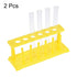 uxcell Test Tube Holder Rack 6 Wells 6 Pins for 18-21mm Tubes Yellow 2Pcs...