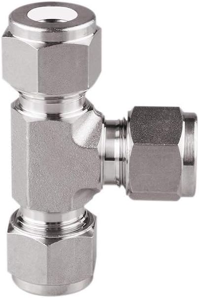 Beduan Pneumatic Stainless Steel 3/8” Compression Fittings Tee Let-Lok Adapter Tube Connector...