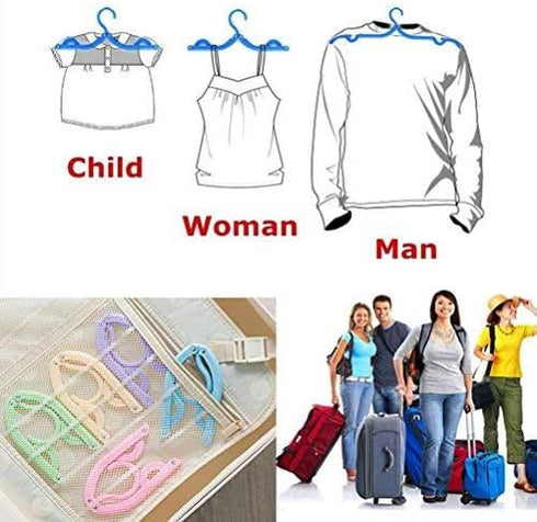 10 Pcs Travel Hangers Cruise Ship Essentials Accessories Portable Folding Clothes Hanger Foldable Drying Rack...