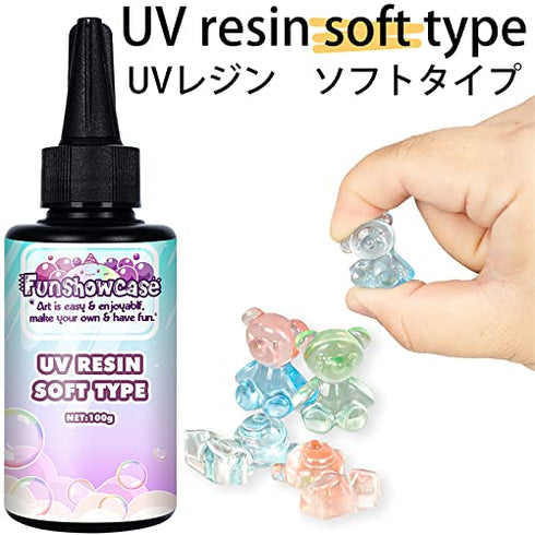 UV Resin Soft Crystal Clear Glue Ultraviolet Solar Sunlight Cure for DIY Jewelry Making, Craft Decoration, Casting & Coating, 100g...