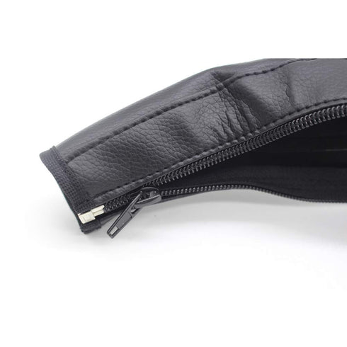 MINILUJIA Baby Stroller Armrest Bumper Handlebar Sleeve Cover Universal Handle Cover DustProof Protect PU Leather Case with Removable Zipper Black...