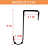6PCS Vinyl Fence Hooks, 2 x 6 Inches Patio Hooks, Black Powder Coated Steel Hangers for Hanging Bird Feeder, Plants, Lights, Planters, Pool Equipm...
