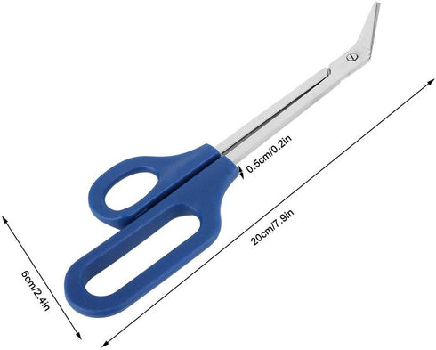 Craft Scissors, Stainless Steel Long Handle Small Scissors Multifunctional Bent Tip Tweezers Shears Professional Handcraft Scissors for Cutting Fa...
