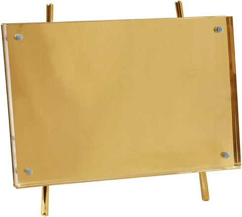 Isaac Jacobs 4x6 Gold Magnetic Acrylic Metal Easel Frame (4x6 Horizontal) (Gold)...
