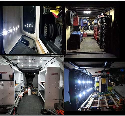 60 LED Van Light Car Interior Light Bright White Lighting Dome Lamp Ceiling Work Lights Kit for Van Truck Auto Car Vehicle Caravan DC 12V (20 Modu...