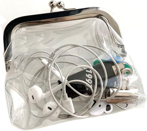 3 Pieces Clear Coin Purse?Transparent Change Purse?Jelly Wallets ?PVC Kiss-Lock Clear Wallet for Wome (white)...
