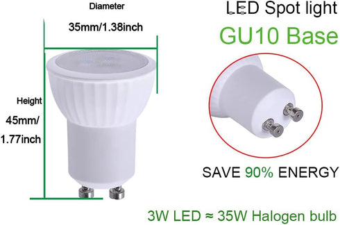 MR11 GU10 35mm Mini LED 3W 120V Non-Dimmable Spotlight Small Bulb Replace 35W Halogen Bulb Equivalent GU10 LED Spotlight...
