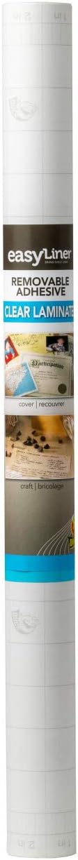 EasyLiner Clear Adhesive Shelf Liner for Cabinets, Cupboards & Protective Covering - Peel and Stick Shelf Liner Easy to Cut & Fit - Self- Adhesive...