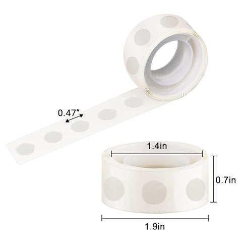 Glue Points, 1000 12mm/0.47" 10 Rolls Poster Putty Adhesive Clear Balloons Dots Tape Removable Double Sided Non Trace Stickers for Wedding Decorat...