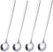Stainless Steel Coffee Spoons, 6.7 Inch Stirring Spoons, Cocktail Stirring Spoons for Coffee Tea Dessert Cake Ice Cream Cappuccino (Round-Silver-4...