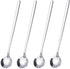 Stainless Steel Coffee Spoons, 6.7 Inch Stirring Spoons, Cocktail Stirring Spoons for Coffee Tea Dessert Cake Ice Cream Cappuccino (Round-Silver-4...