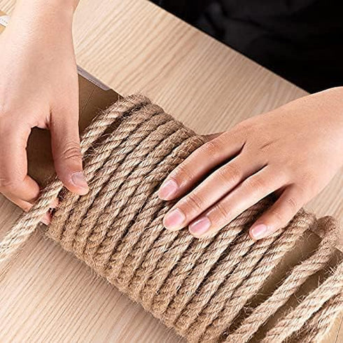 Nature Hemp Rope,1/4inch Heavy Duty Jute Twine for Cat Tree and Tower, DIY Scratcher Scratching Post Replacement, Pad, Crafts Gardening Hammock Ho...