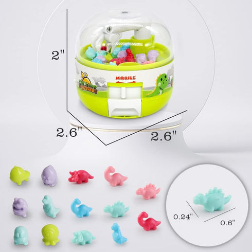 Mini dino Claw Machine for Kids&adults,4 pcs,96 Tiny Stuff prizes,Little Dinosaurs Toys prizes,Kids mini toy,Christmas and Birthday Gifts for 3 4 ...