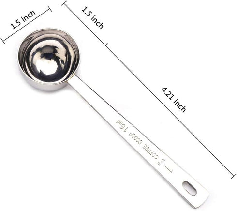 15ml Coffee Scoop 304 18/8 Stainless Steel 1 Tablespoon Measuring Coffee Scoop Spoon,1 Tablespoon,Set of 2...