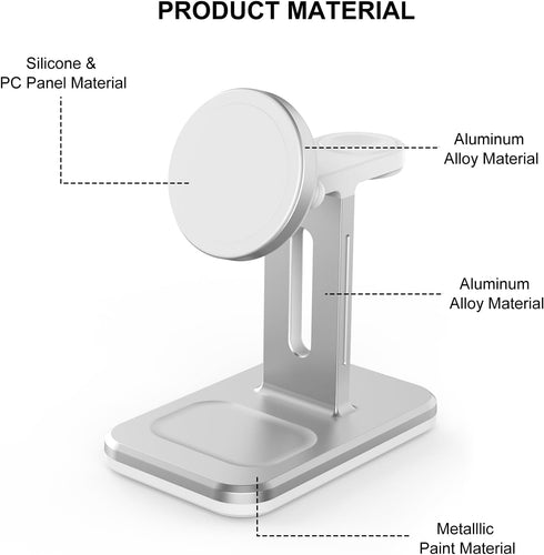 Wireless Charger 3 in 1 Charger Station Fast iPhone Charging Station with Adapter for 15,14,13,12 Pro/Max/Mini/Plus, iWatch 8/7/6/SE/5/4/3/2 and A...