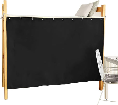 Heavy-Duty Blackout Bottom Bunk Bed Curtains Privacy Canopy Twin Size for Home Dorm, 1 Panel, Black...