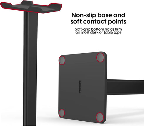 TALK WORKS Headphone Stand Holder-Desktop Headset Stand Organizer and Tabletop Space Saver for Home, Office and Gaming Room - Sleek Design, Easy A...