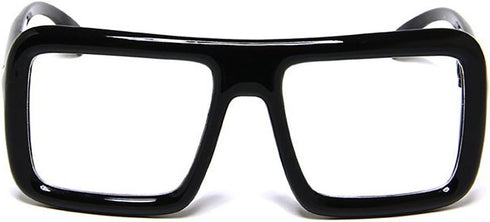 Black Thick Square Glasses Clear Lens Eyeglasses Frame Super Oversized Fashion...