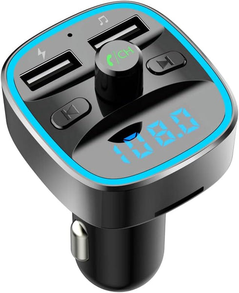 Bluetooth Adapter for Car, Wireless FM Radio Transmitter, Handsfree Call Car Charger,& Audio Receiver, MP3 Music Player,Fast Car Charger?Dual USB ...
