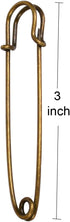 50 Pcs Safety Pins Heavy Duty Large Safety Pins Steel (Brown)...