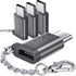 JSAUX Micro USB (Female) to USB C Adapter 4-Pack, Aluminum USB Type C Adapter with Keychain Fast Charging Compatible with Samsung Galaxy S10 S9 S8...