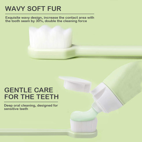 EasyHonor Extra Soft Toothbrush for Sensitive Gums, Micro Fur Manual Toothbrush with 20000 Soft Floss Bristle for Pregnant Women, Elderly and Gum ...