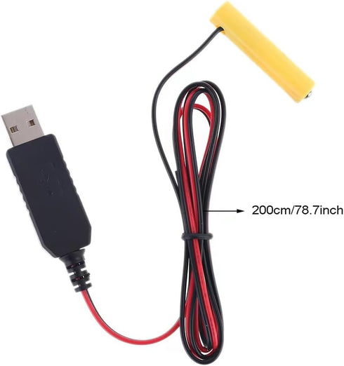 LR03 AAA Battery Eliminator 2M USB Power Supply Cable Replace 1 to 4pcs AAA Battery (3V)...