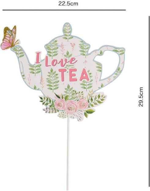 SUNBEAUTY 14 Pcs Tea Party Photo Booth Props Tea Party Decorations Alice in Wonderland Party Supplies Garden Party Bridal Shower for Girls Women...