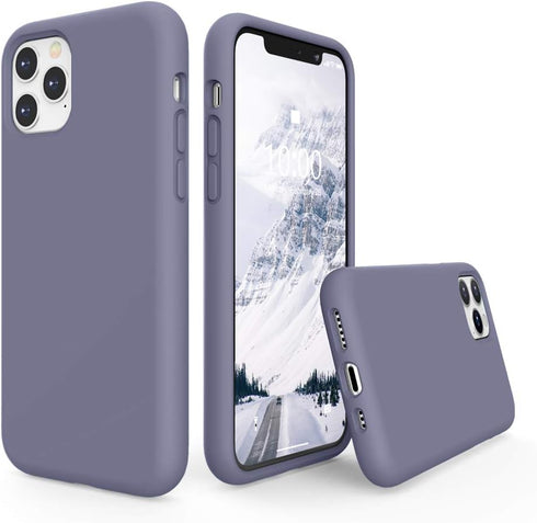 SURPHY Compatible with iPhone 11 Pro Case 5.8 inches, Thickened Liquid Silicone Phone Case (with Microfiber Lining) for 11 Pro 2019, Lavender Gray...