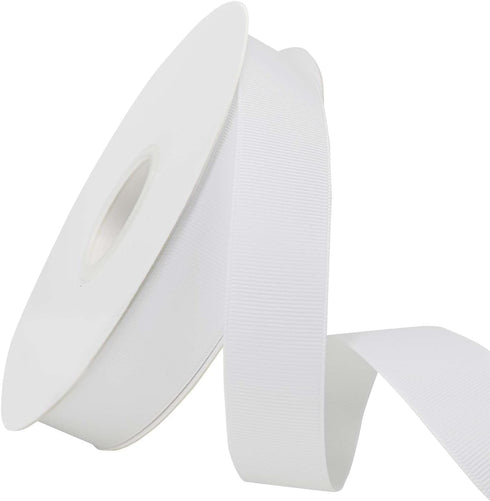 1 inch White Grosgrain Ribbon 50 Yards for Gift Wrapping Weddings DIY Floral Decor Sewing & More...