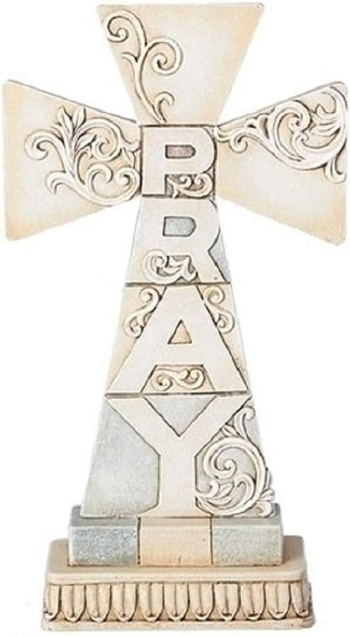 Roman INC. 10.5" HIGH Pray Tabletop Cross Crossword Collection...