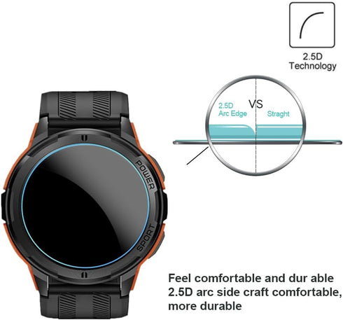 Compatible for OUKITEL BT10 Smartwatch Screen Protector,9H Tempered Glass Protective Film Compatible for OUKITEL BT10 / GAMSARO 1.43'' Smartwatch ...