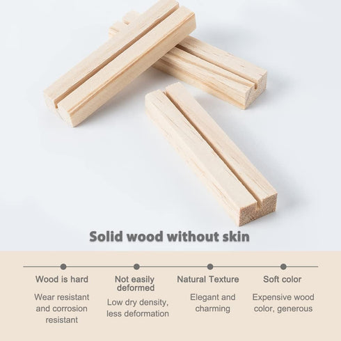OLYCRAFT 20pcs Wood Place Card Holders 3.5mm Slot Wood Sign Holders Table Number Stand Table Number Holders for Wedding Party Events Decoration Do...
