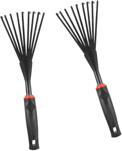 LIOOBO 2pcs 9 Tooth Rake Leaf Rake 9 Root Garden Rake Gardening Rake Garden Rake Gardening Tools Handheld Rake...